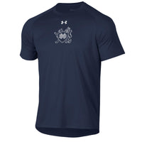 *NEW* ADULT UNDER ARMOUR SHORT SLEEVE TECH TEE NAVY/WHITE