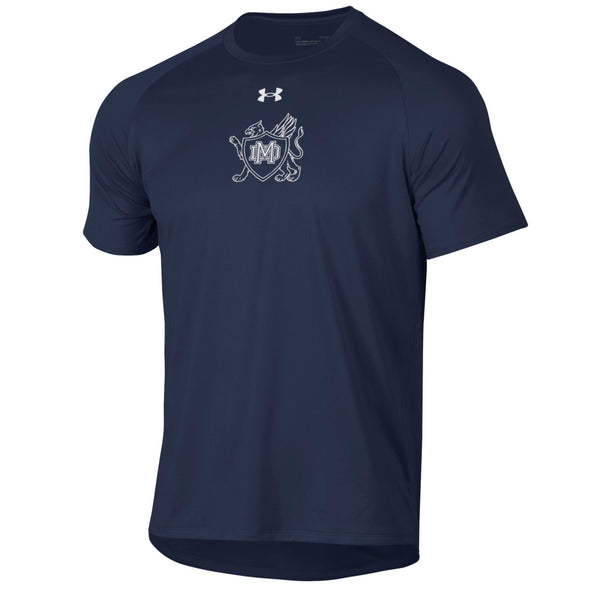 *NEW* ADULT UNDER ARMOUR SHORT SLEEVE TECH TEE NAVY/WHITE