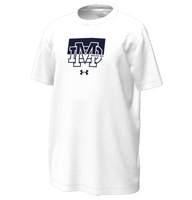UA YOUTH SS BLOCK TECH T - Navy & White