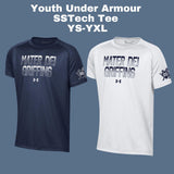 UA YOUTH SHORT SLEEVE TECH T - Navy / White