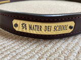 BROWN LEATHER BELT w/GRIFFIN BRASS PLATE