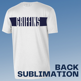 UNDER ARMOUR WHITE SS TECH T - NAVY BLOCK SUBLIMATED - "MATER DEI GRIFFINS"